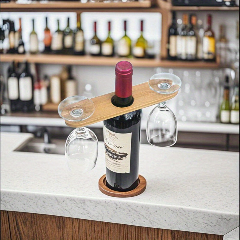 1pc Soporte para Vinos, Portavasos de Vidrio Creativo con Almacenamiento Elevado, Organizador para Cocina y Barra, Accesorio para Sala, Restaurante o Hogar