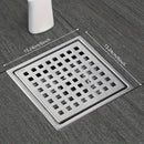 Desagüe de Ducha Cuadrado de Acero Inoxidable 304 con Cubierta Extraíble - Diseño Moderno para Baños y Cocinas, Rejilla Fácil de Limpiar, Base Resistente a la Corrosión, Capturador de Cabello, Colador para Fregadero de Cocina, Estilo Contemporáneo
