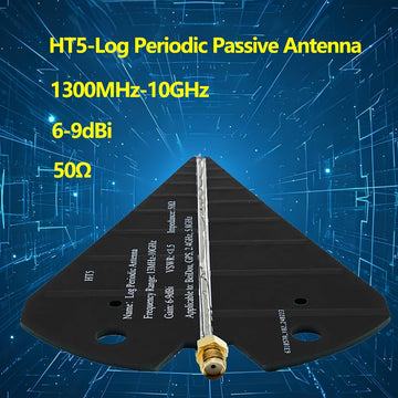 Antena UWB periódica logarítmica HT5, no cargada, 1300MHz-10GHz, ganancia de 6-9dBi, 50 ohmios para GPS, transmisión de señal de 2,4GHz y 5,8GHz