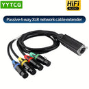 Extensor de Cable XLR de 4 Vías YYTCG - Amplificador de Señal para Micrófonos, Iluminación y Audio de Escenario, Sin Alimentación, 1pc