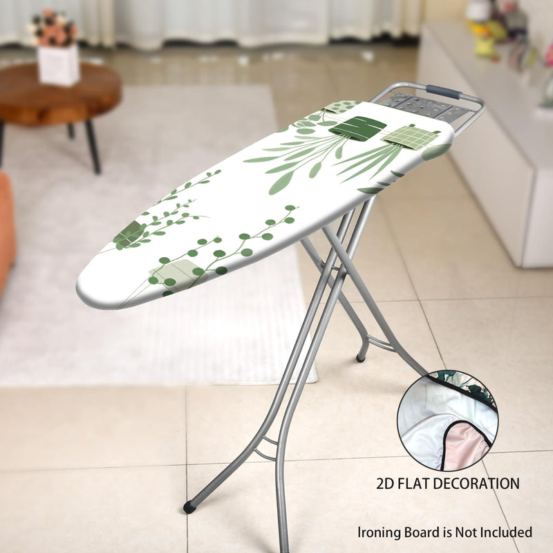 2D Plano, Cubierta de Tablero de Planchar 2D Plano - Lavable, Fácil de Instalar, Se Ajusta a la Mayoría de Tamaños Estándar, Patrón Floral y Hoja Vibrante, No Incluye Tablero de Planchar, Ideal para Decoración del Hogar, Cubierta de Tablero de Planchar,