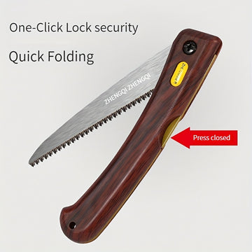 Sierra de Mano Plegable ZHENGQI 3 Lados con Hoja Ligera para Madera/Metal - Diseño Manual Sin Batería, Ideal para Carpintería, Podas y Proyectos DIY, Herramientas de Trabajo en Madera