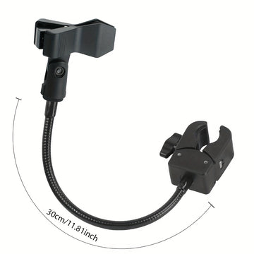 Soporte de micrófono profesional con manguera metálica flexible, soporte portátil ajustable para microfonía con cuello flexible, pinza potente McSpring McClamp, perilla de bloqueo práctica, ideal para transmisiones en vivo, podcasts y grabaciones, base u
