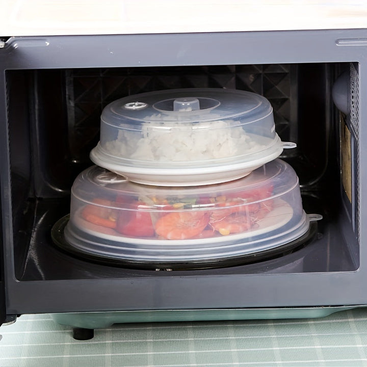 2 piezas de cubierta transparente para microondas, tapa para tazones, protector de plástico para conservar alimentos, ideal para cocina y hogar