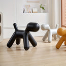 Banco de almacenamiento de perro de caricatura ecléctico, otomana de plástico sin brazos ni respaldo, taburete de cambio de zapatos de animal minimalista moderno, mueble sin relleno