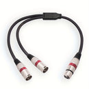 1pc Divisor de Audio Profesional XLR, Cable Adaptador Macho a Hembra de 19.69", Compatible con Mezclador, Cámara, Amplificador, Caja de Sonido, Micrófono, Amplificador de Potencia - Metal, Negro/Rojo/Azul, para PC