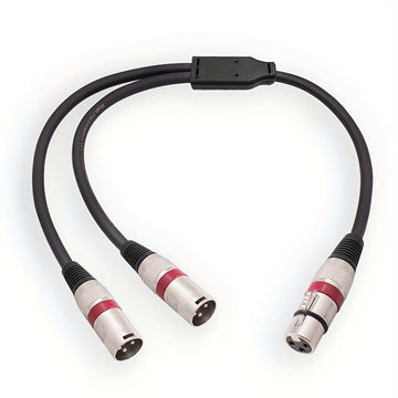 1pc Divisor de Audio Profesional XLR, Cable Adaptador Macho a Hembra de 19.69", Compatible con Mezclador, Cámara, Amplificador, Caja de Sonido, Micrófono, Amplificador de Potencia - Metal, Negro/Rojo/Azul, para PC