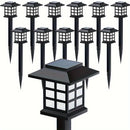 12-Pack LED Luces Solares para Jardín, Linternas de Estilo Plástico para Caminos, Batería de Níquel de 300 mAh, Antorchas de Estaca de Fácil Instalación para Pasarelas, Decoración de Jardines y Comunidades - Luz Blanca y Cálida