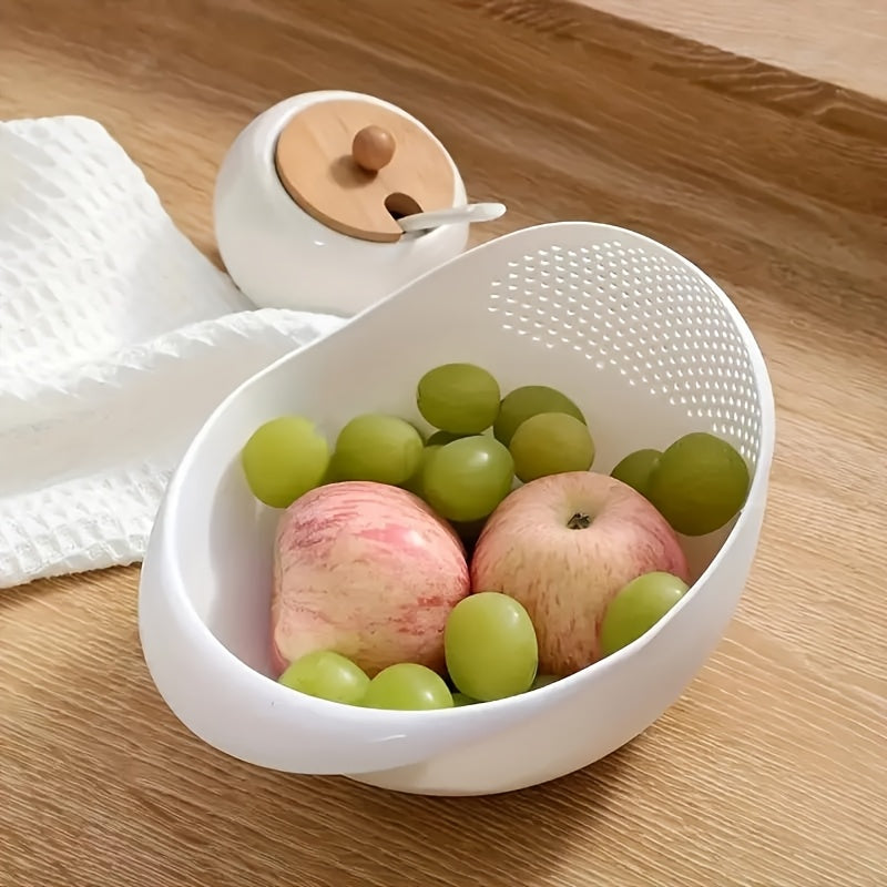 Cesta de Lavado de Verduras de Plástico Versátil con Filtro Incorporado - Ligera y Práctica para el Hogar, Picnics, Camping y Fiestas, Perfecta para Decoración de Habitaciones