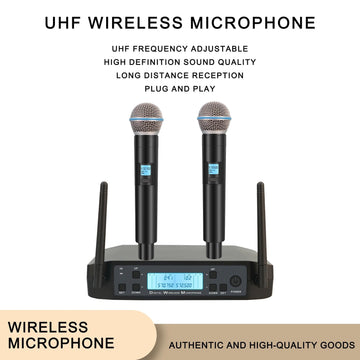 Micrófono inalámbrico GLXD4, sistema profesional de karaoke de mano de 4 canales para karaoke en casa, reuniones, fiestas, DJS, bodas, configuraciones familiares de KTV
