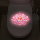 1 pieza Pegatina Luminosa para Inodoro de Baño, Luz Nocturna para Pared con Diseño de Loto - Pegatinas de PVC Rosa Suave, Adecuadas para el Baño y la Asiento del Inodoro, Pegatinas Decorativas para el Hogar