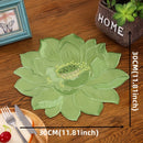Camino de Mesa Bordado con Flores de Loto Elegante - Rojo Vivo, Blanco, Naranja, Rosa, Verde Mantel de Poliéster para Navidad, Fiestas, Bodas y Decoración del Hogar (15x15cm/30x30cm/35x35cm), Decoración Navideña