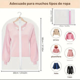 6 piezas de fundas transparentes para ropa con cierre de cremallera - Cubiertas de poliéster resistentes para trajes, camisas, vestidos, abrigos - Organizador portátil de armario EVA para dormitorio, clóset, hogar, residencia, almacenamiento de ropa