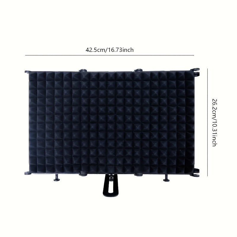 Escudo de aislamiento de ruido de alta densidad negro, cubierta de aislamiento de ruido para todos los micrófonos condensadores, ideal para grabar voz clara en equipos de estudio, equipos de estudio|Diseño curvo|Marco de plástico duradero, materiales de