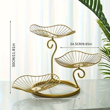 Base de metal estilo vintage de 3 niveles para frutas, decoración para el hogar - No requiere electricidad