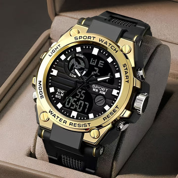 Reloj electrónico multifuncional, moderno para adolescentes, reloj despertador luminoso impermeable con cronómetro, fecha y diseño deportivo casual