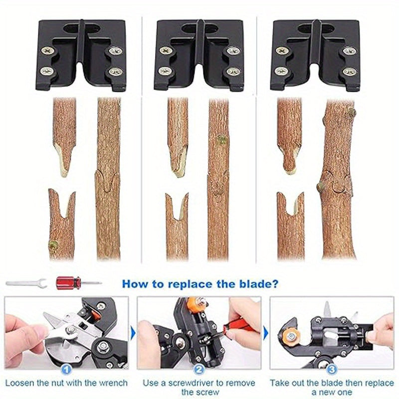 1pc Tijeras para cortar ramas de plantas, herramienta de injerto para árboles frutales, perfecta para injertar árboles frutales, herramienta de injerto con cuchillas de repuesto