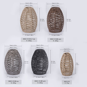 Pantalla colgante moderna tejida a mano con cuerda de papel - Lámpara de techo semirecargable elegante para decoración de hogar, restaurante u hotel, sin conexión eléctrica necesaria, control de luz sin batería