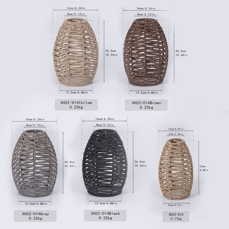 Pantalla colgante moderna tejida a mano con cuerda de papel - Lámpara de techo semirecargable elegante para decoración de hogar, restaurante u hotel, sin conexión eléctrica necesaria, control de luz sin batería