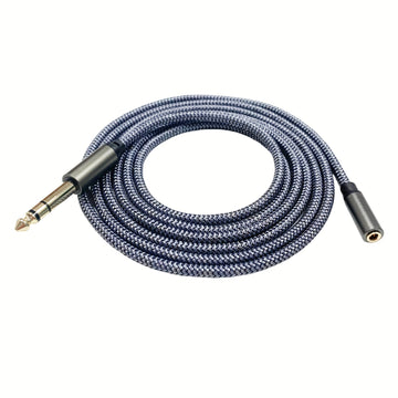 Cable de audio de 6.5mm a 3.5mm, para uso profesional y hogareño, compatible con diferentes altavoces, instrumentos y dispositivos de grabación - Conector redondo flexible, macho a hembra, Cat5e, para configuración de estudio | Cable de audio versátil |