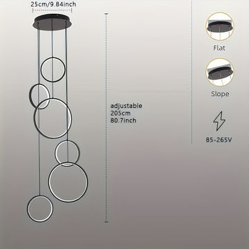 Lámpara de techo LED de lujo EZOS - Brillo ajustable, construcción de metal, ideal para comedores, cafés, gimnasios y áreas de fiesta, iluminación de 3 niveles, cableado, 110V-240V, EZOS