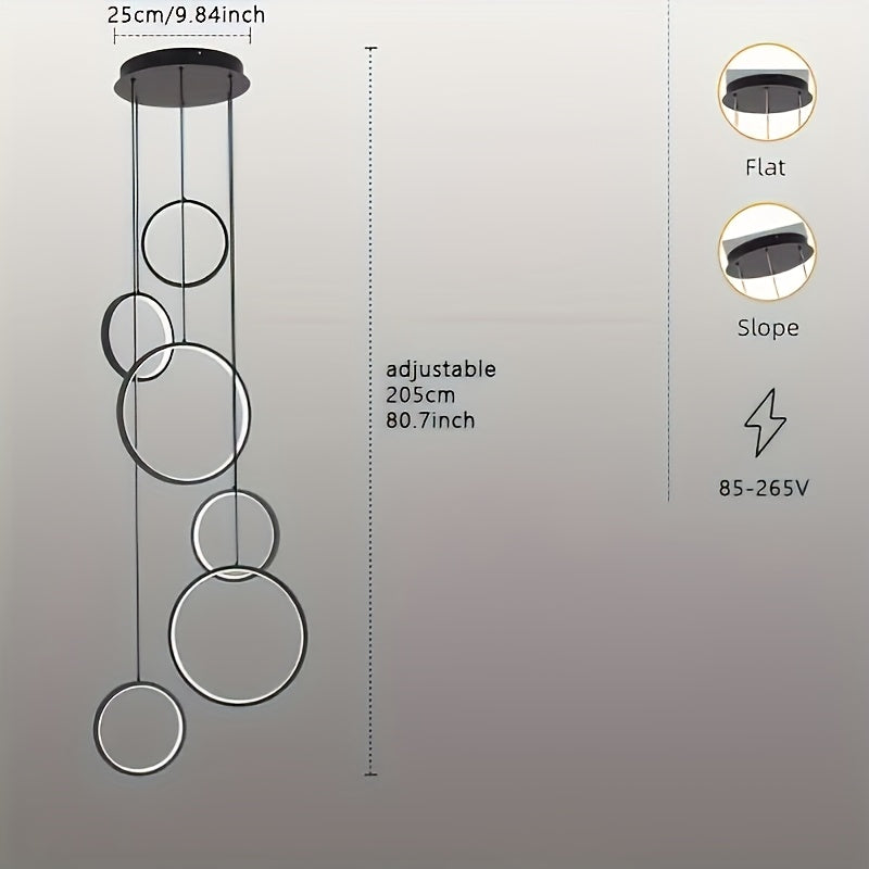 Lámpara de techo LED de lujo EZOS - Brillo ajustable, construcción de metal, ideal para comedores, cafés, gimnasios y áreas de fiesta, iluminación de 3 niveles, cableado, 110V-240V, EZOS