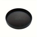 1pc Bandeja de Servir Té de Madera Maciza Redonda Negra con Diseño de Bambú - Elegante Bandeja de Presentación para Snacks, Café y Té Chino, Opciones de Diámetro de 21/24/27/30cm, Bandeja de Té