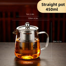 Juego de té de vidrio de borosilicato de alta calidad, capacidad de 15.2/43.9 onzas - tetera transparente resistente al calor con cesta de filtro de té, adecuada para uso doméstico, apta para todas las estaciones, perfecta para preparar té, jugos y bebid