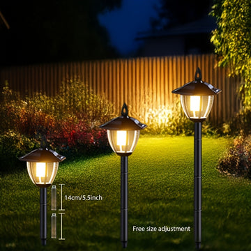 1pc/2pcs Luces de jardín retro solares, Luces de paisaje alimentadas por energía solar, utilizadas para patio, césped, camino de jardín, decoración de atmósfera de hotel, estanque y piscina