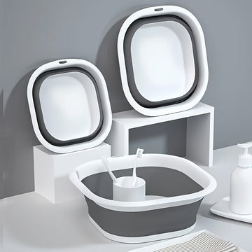 Baño de Pies Plegable, Tina Portátil con Tapa para Remojo de Pies, Masajeador de Pies Plegable, Bañera de Acupresión, Adecuado para Baño, Sala, Dormitorio y Caravana