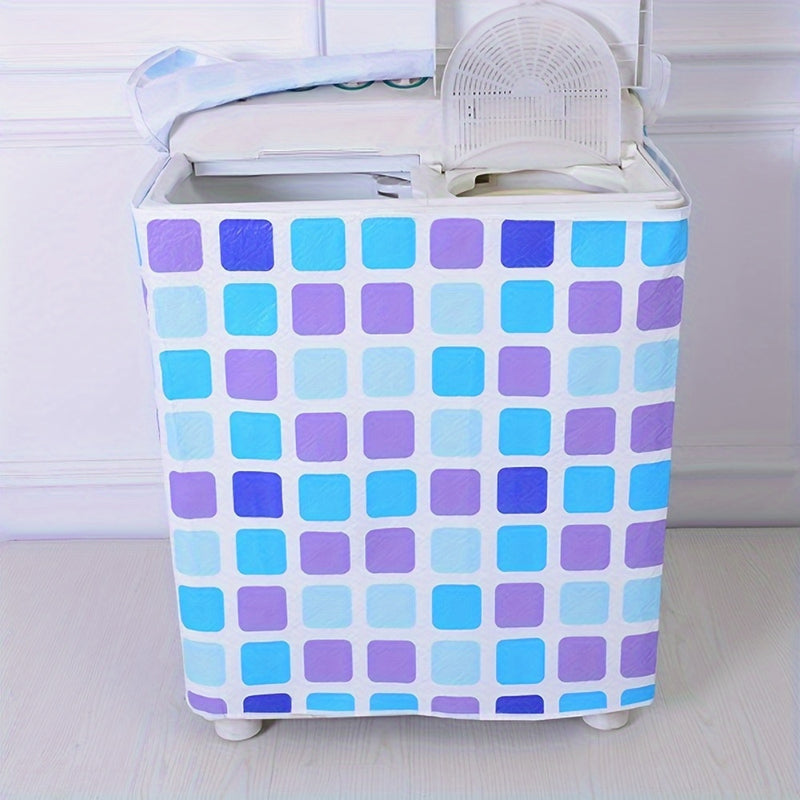 Reemplazo de Tapa Moderna para Lavadora con Estampado Floral - Blanco/Amarillo/Verde Azulado, Compatible con Lavadoras Frontales y Monobloque, Cubierta Duradera en PE - Antidesvanecimiento, Anti-polvo, Fácil Limpieza, Diseño Seguro para Lavadoras, Acceso