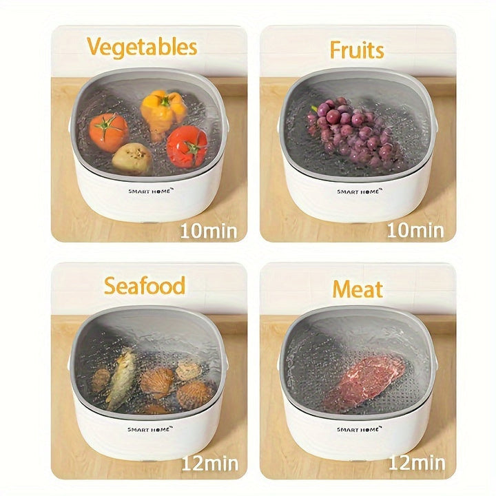 Rinser Automático de Verduras y Frutas con Cesta de Limpieza de Gran Capacidad - Lavaplatos Portátil para Cocina, Diseño Ahorrador de Espacio para Hogar, Granja o Viaje - Construcción en Material PP (Funciona con Baterías No Incluidas), Herramienta de Li