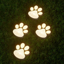 4 piezas de luces LED solares para patas de perro Shenzhi Tech – Iluminación decorativa para jardín, patio y césped con sensor inteligente, resistente al clima y fácil instalación, LEDs cálidos, diseño adorable de huella para amantes de mascotas, regalos