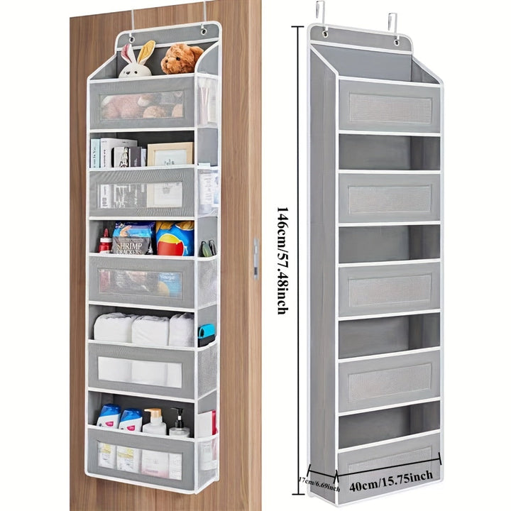 Estantería de Almacenamiento para Puerta, Estantería Colgante de 5 Niveles con 5 Bolsillos de Gran Capacidad, Capacidad de Carga Antivuelco de 19.96 KG, Adecuada para Dormitorio, Baño, Despensa, Guardería