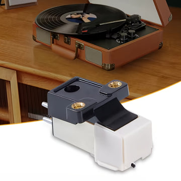Cartucho de Plataforma Giratoria Magnética Dual Singer de Hierro Premium con Estilete de Diamante - Blanco, Calidad de Sonido Mejorada y Durabilidad, Ideal para Tocadiscos AT3600L