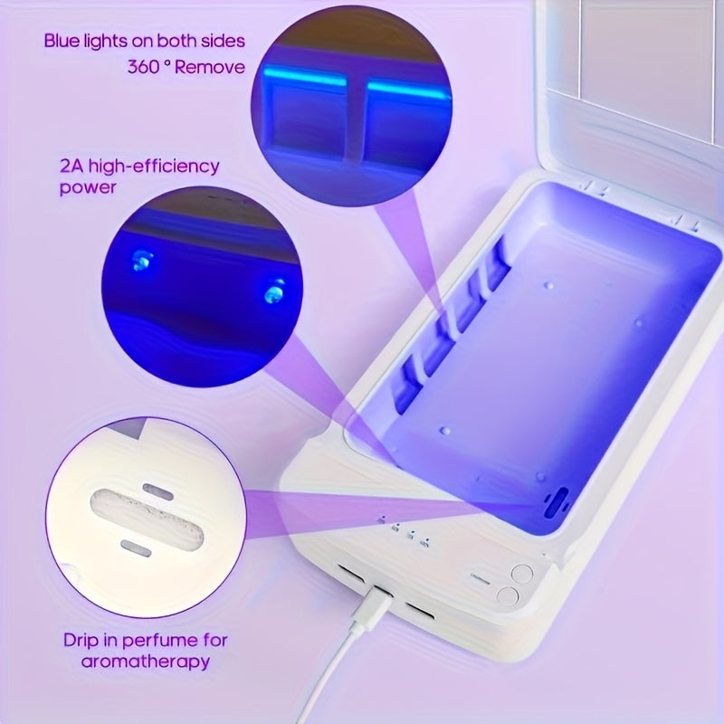 Caja de desinfección de uñas portátil alimentada por USB para herramientas de manicura y pedicura - Estérilice y seque suministros de cuidado de uñas con diseño compacto, no necesita batería, esenciales para la higiene del salón en casa, suministros para