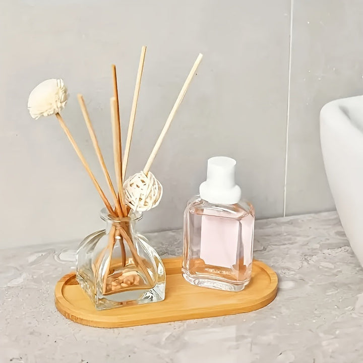 Bandeja de Bambú Versátil - Perfecta para Joyería, Organización de Baño & Decoración del Hogar | Bandeja de Servir de Madera Minimalista para Comedor & Encimeras