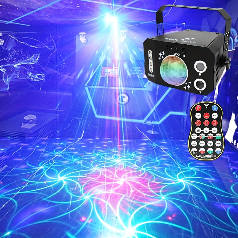 1 pza. Lámpara de bola mágica de 7 ojos USB, luces de bola de discoteca DJ, luces de fiesta LED RGB, luces de proyector de escenario con control remoto, aptas para Navidad, bodas, bares, salones de café y escaparates de tiendas.