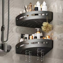 1pc estante de baño sin perforaciones, estante triangular para baño o cocina, material plástico, organizador sin taladros