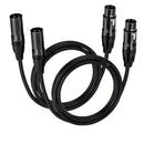 2pcs Cables de Micrófono XLR - Macho a Hembra, Cable de Altavoz Balanceado de 3 Pines con Conductores de Cobre Duraderos para Mezcladores, Altavoces, Estaciones de Radio y Podcasts