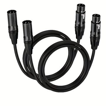 2pcs Cables de Micrófono XLR - Macho a Hembra, Cable de Altavoz Balanceado de 3 Pines con Conductores de Cobre Duraderos para Mezcladores, Altavoces, Estaciones de Radio y Podcasts