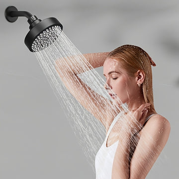 2 piezas de juego de cabezal de ducha de alta presión, 3,9"/5,76" de acero inoxidable montado en la pared, boquilla de silicona redonda duradera, accesorios de baño premium, actualización de lujo, kit central, plástico, para renovación de hogar