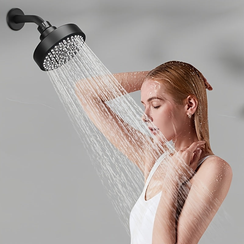 2 piezas de juego de cabezal de ducha de alta presión, 3,9"/5,76" de acero inoxidable montado en la pared, boquilla de silicona redonda duradera, accesorios de baño premium, actualización de lujo, kit central, plástico, para renovación de hogar