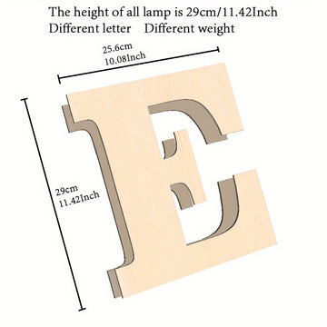 1pieza Personalizado Madera Colgante Regalo, Letra de Luz de Nombre Personalizado, Interfaz USB, 26 Letras para Elegir, Adecuado para Dormitorio, Escritorio, Decoración de Bodas, Regalo Perfecto para Parejas, Hijos, Hijas y Amigos en Pascua, Día de San V