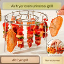 1 Juego de Parrilla para Freidora de Aire con 24 Brochetas, Cesta de Barbacoa de Acero Inoxidable para Carne y Verduras, Rótisserie Multifuncional, Accesorios para Fritura Profunda sin Voltear