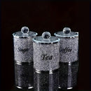 Conjunto de 3 Piezas de Tarros de Vidrio con Diamantes Brillantes para Dulces y Té - Impermeables, Tarros de Almacenamiento Multiusos para Granos de Café, Azúcar y Más, Baúles de Almacenamiento para la Organización del Hogar