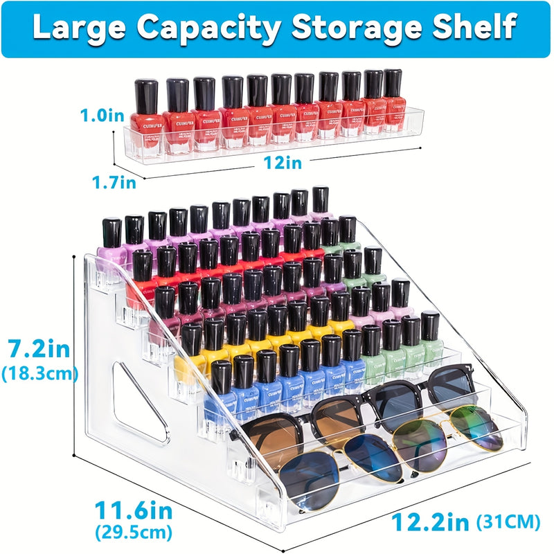 Organizador Acrílico Multifuncional, Adecuado para Esmalte de Uñas, Cosméticos, Gafas de Moda y Aceites Esenciales - Fácil Instalación, Soporte Duradero con Superficie Pulida