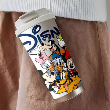 1 unidad de taza de viaje de 18 oz Disney Mickey Mouse, taza de acero inoxidable, termos a prueba de fugas con tapa para bebidas frías y calientes, ideal para actividades al aire libre y en el auto, modelo KFB03221