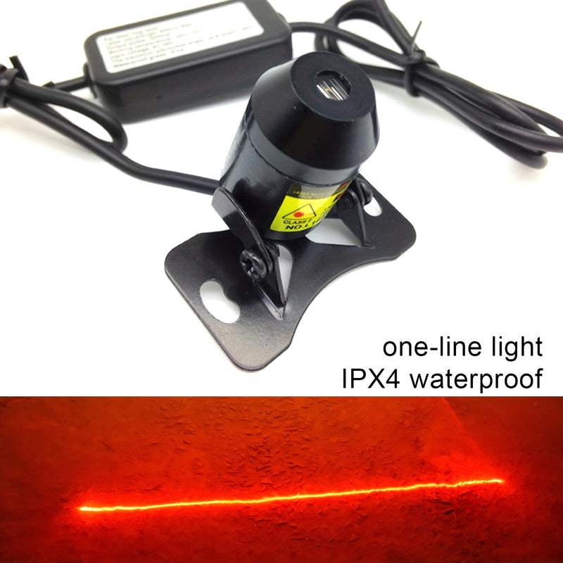 GCYS LED Luces de proyección de neón para coches, 6 patrones conmutables de línea de seguridad, accesorio decorativo con cableado duro para vehículos y motocicletas, sin batería, resistente al agua