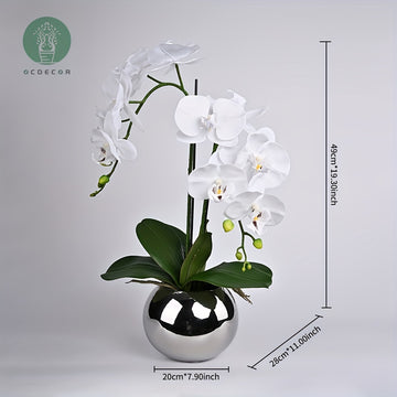 1 Pieza, Orquídea De Imitación, Planta En Maceta, Adorno De Flores En Maceta, Planta Decorativa De Flores, Accesorios Para Fotos, Decoración Al Aire Libre, Decoración Del Hogar, Regalos Para El Día De La Madre, Regalos De Cumpleaños